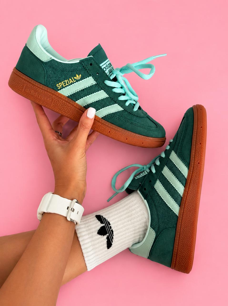 Adidas Hanball Spezial (Green And Turqoise)
